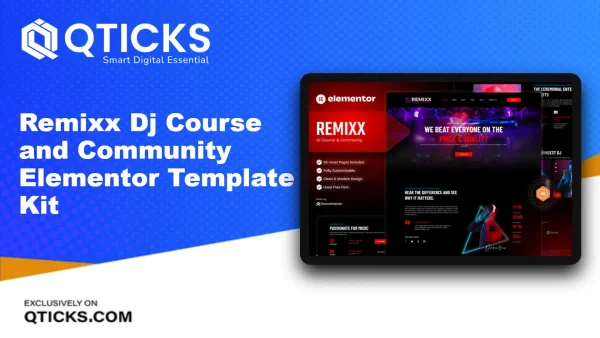 Remixx – Dj Course and Community Elementor Template Kit