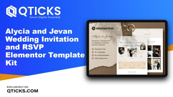 Alycia and Jevan – Wedding Invitation and RSVP Elementor Template Kit
