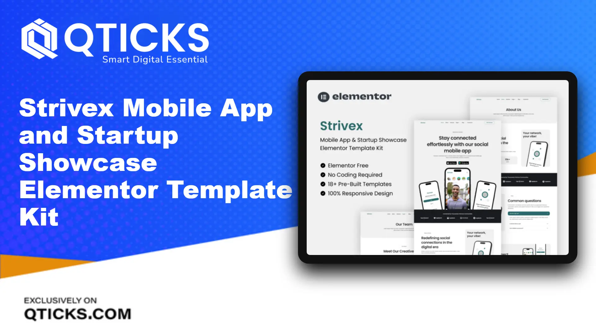 1418-Strivex – Mobile App and Startup Showcase Elementor Template Kit Strivex – Mobile App and Startup Showcase Elementor Template Kit - Image 1