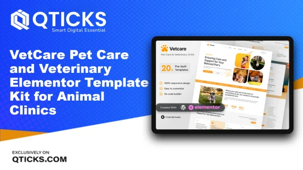 VetCare – Pet Care and Veterinary Elementor Template Kit for Animal Clinics
